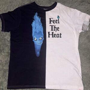 Disney Black and White Short Sleeve Tee with Blue Flame